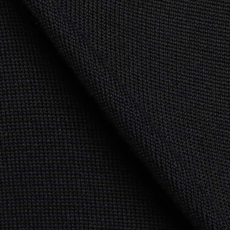 BARNEYS NEW YORK 海島綿半袖モックネックニットTシャツ BLACK
