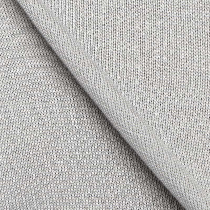 BARNEYS NEW YORK 海島綿半袖モックネックニットTシャツ LIGHT GRAY