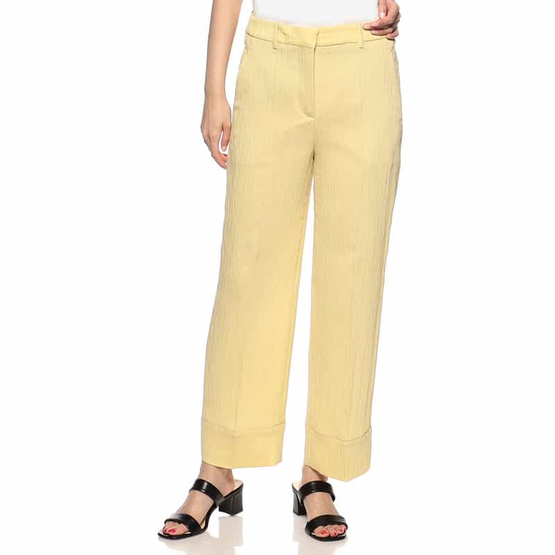 INCOTEX パイピングヘムワイドパンツ LIGHT YELLOW
