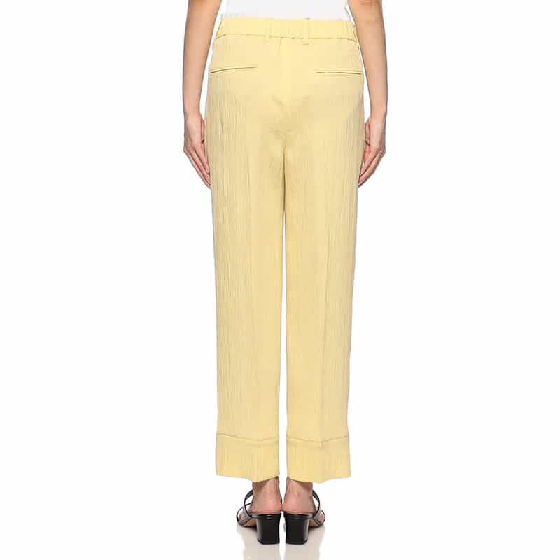 INCOTEX パイピングヘムワイドパンツ LIGHT YELLOW