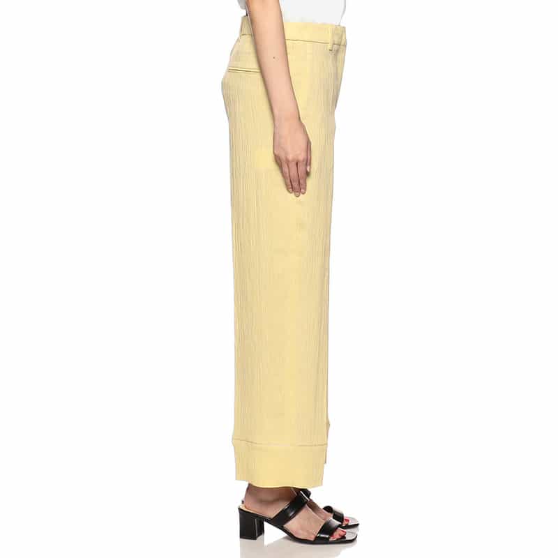 INCOTEX パイピングヘムワイドパンツ LIGHT YELLOW