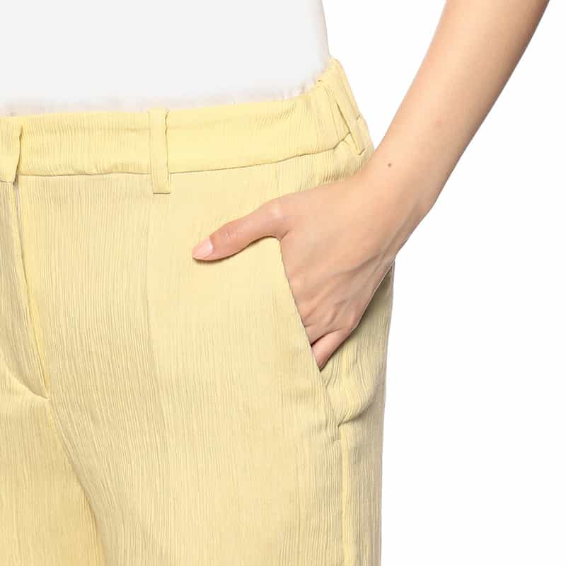 INCOTEX パイピングヘムワイドパンツ LIGHT YELLOW