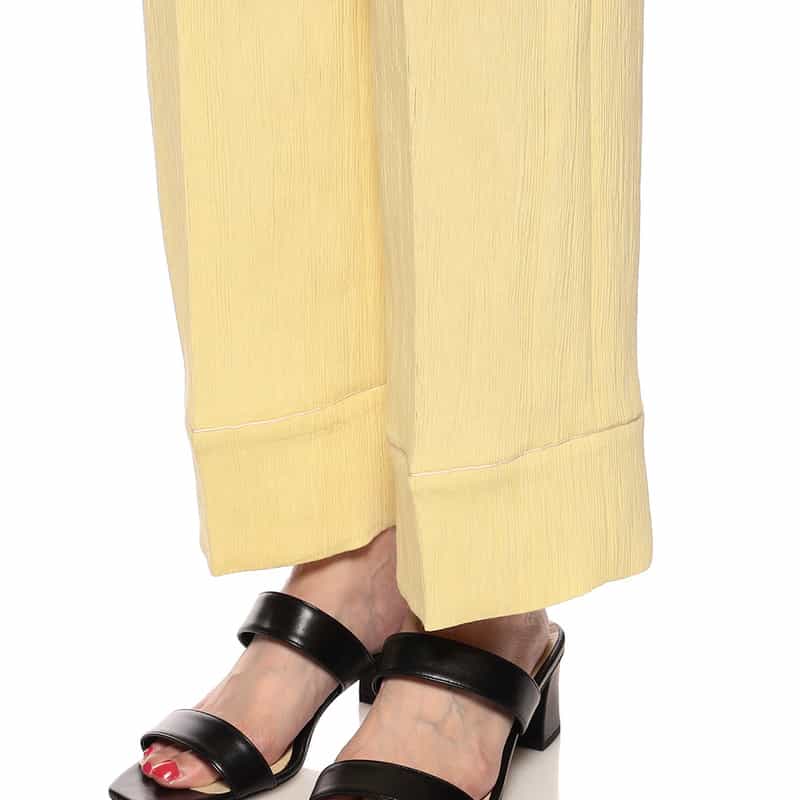 INCOTEX パイピングヘムワイドパンツ LIGHT YELLOW