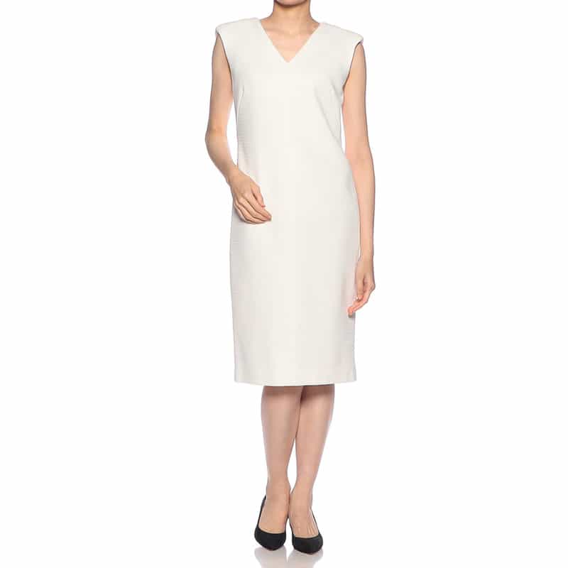 AKIKO OGAWA. セットアップツイード×オーガンジー コンビネーションドレス WHITE