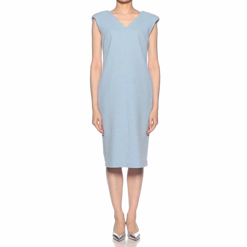 AKIKO OGAWA. セットアップツイード×オーガンジー コンビネーションドレス LIGHT BLUE