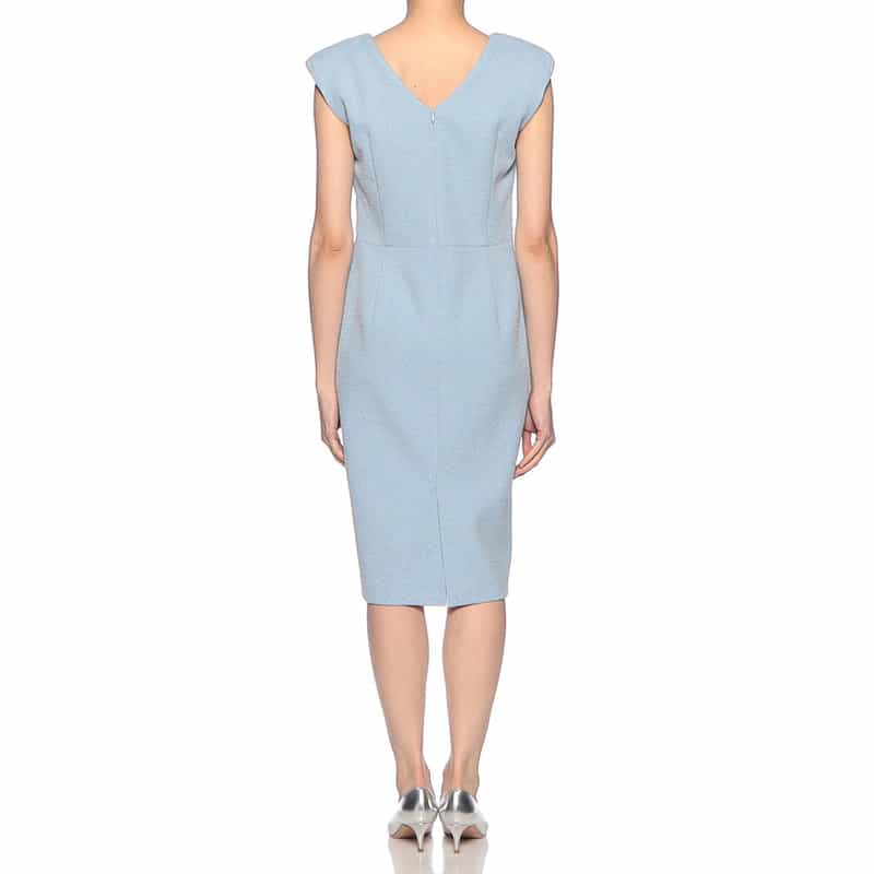 AKIKO OGAWA. セットアップツイード×オーガンジー コンビネーションドレス LIGHT BLUE