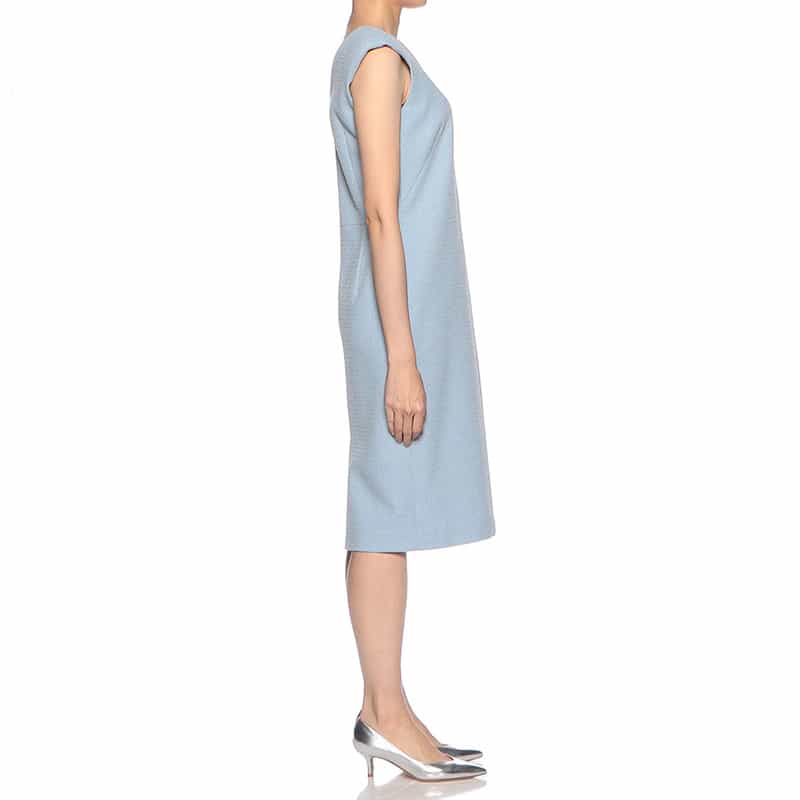 AKIKO OGAWA. セットアップツイード×オーガンジー コンビネーションドレス LIGHT BLUE