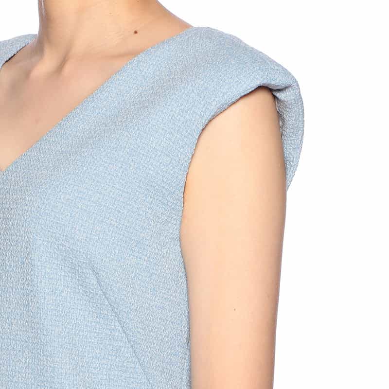 AKIKO OGAWA. セットアップツイード×オーガンジー コンビネーションドレス LIGHT BLUE