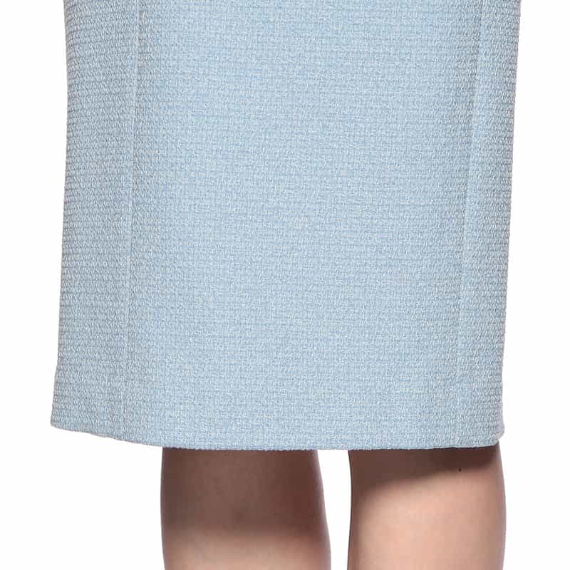 AKIKO OGAWA. セットアップツイード×オーガンジー コンビネーションドレス LIGHT BLUE