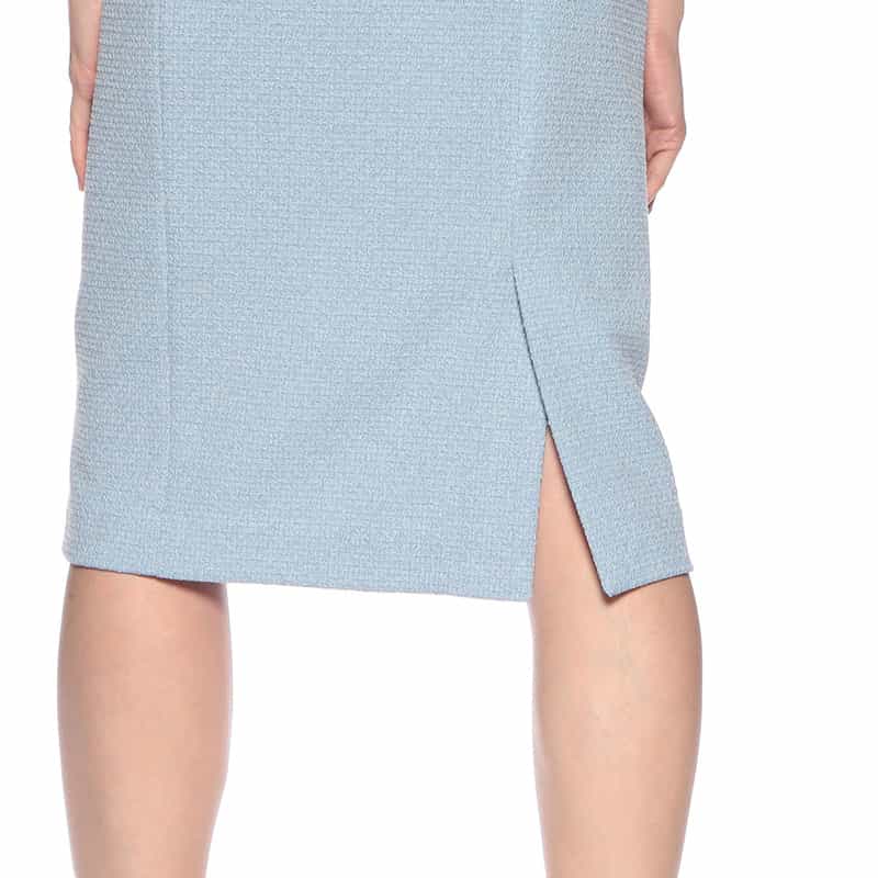 AKIKO OGAWA. セットアップツイード×オーガンジー コンビネーションドレス LIGHT BLUE