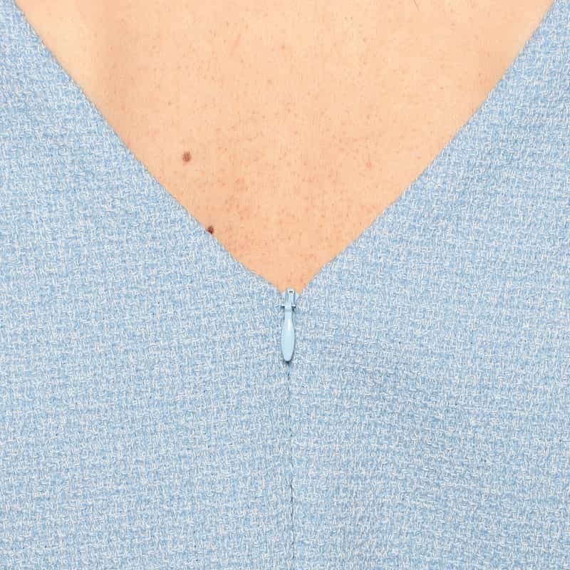 AKIKO OGAWA. セットアップツイード×オーガンジー コンビネーションドレス LIGHT BLUE