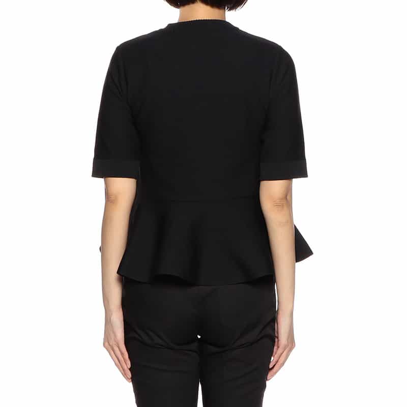 BARNEYS NEW YORK セットアップペプラムニットプルオーバー BLACK
