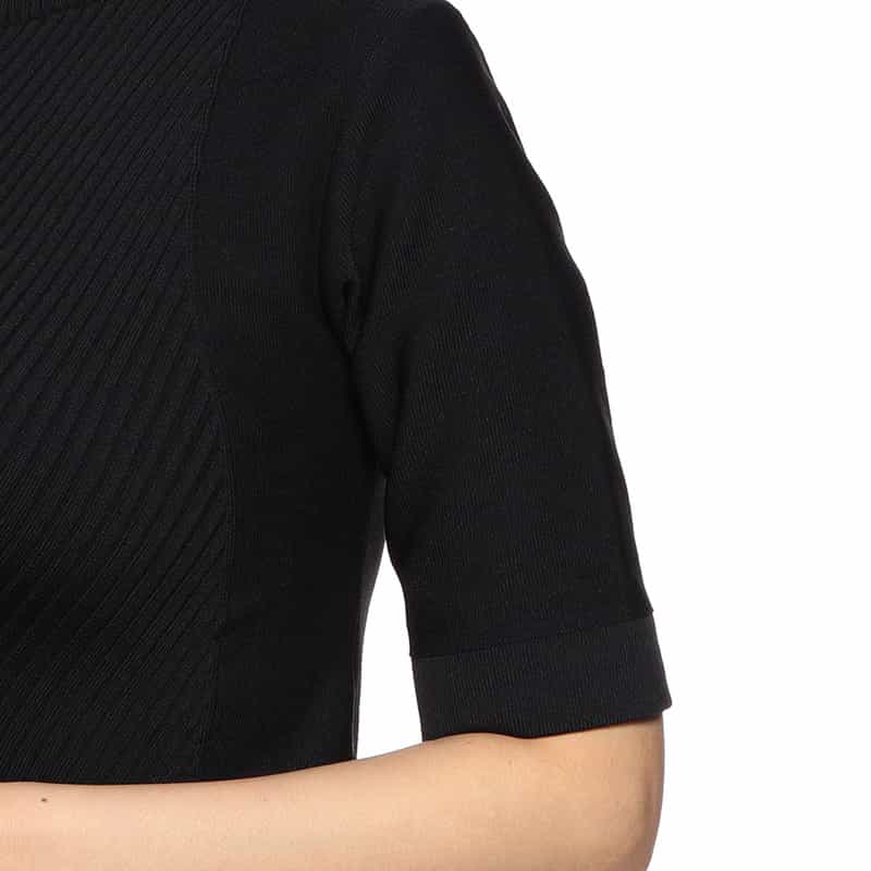BARNEYS NEW YORK セットアップペプラムニットプルオーバー BLACK