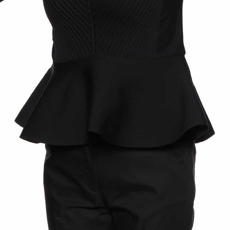 BARNEYS NEW YORK セットアップペプラムニットプルオーバー BLACK