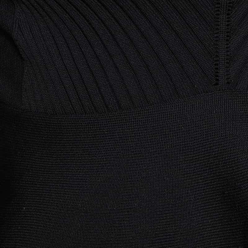 BARNEYS NEW YORK セットアップペプラムニットプルオーバー BLACK