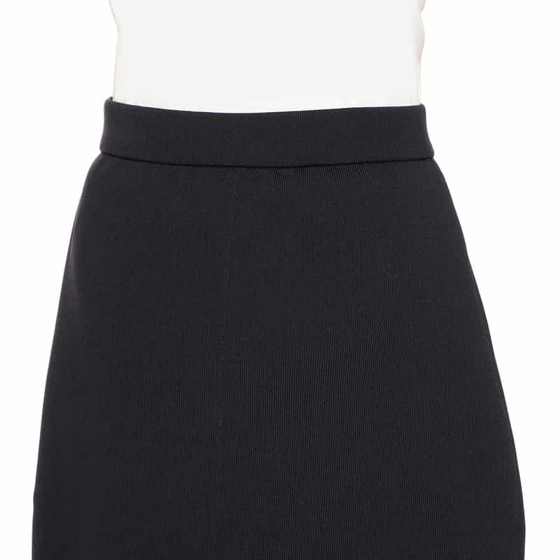 BARNEYS NEW YORK セットアップウォッシャブル セミフレアロングスカート BLACK