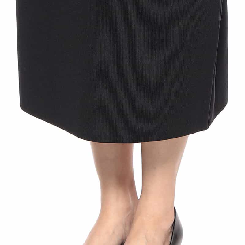 BARNEYS NEW YORK セットアップウォッシャブル セミフレアロングスカート BLACK