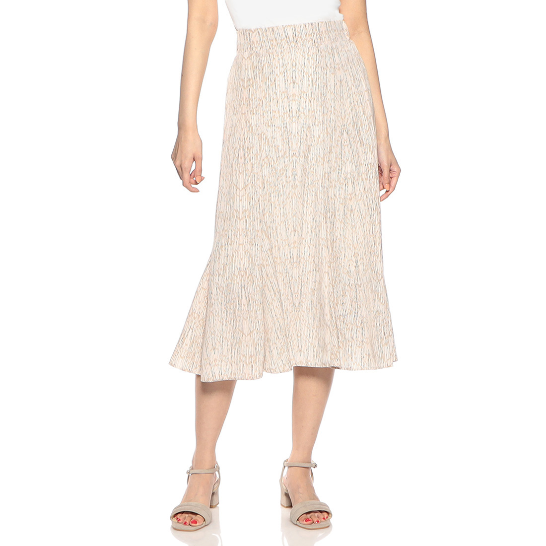 セットアップウォッシャブル プリントマーメイドスカート