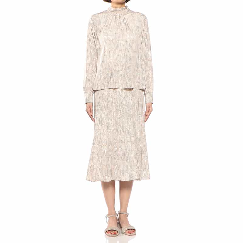 BARNEYS NEW YORK セットアップウォッシャブル プリントマーメイドスカート LIGHT PINK