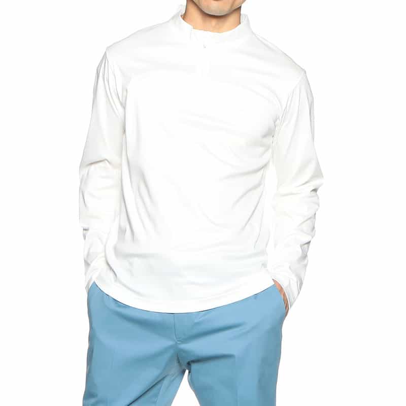 BARNEYS NEW YORK ハーフジップカットソー WHITE