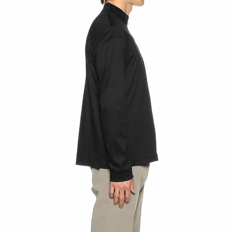 BARNEYS NEW YORK ハーフジップカットソー BLACK