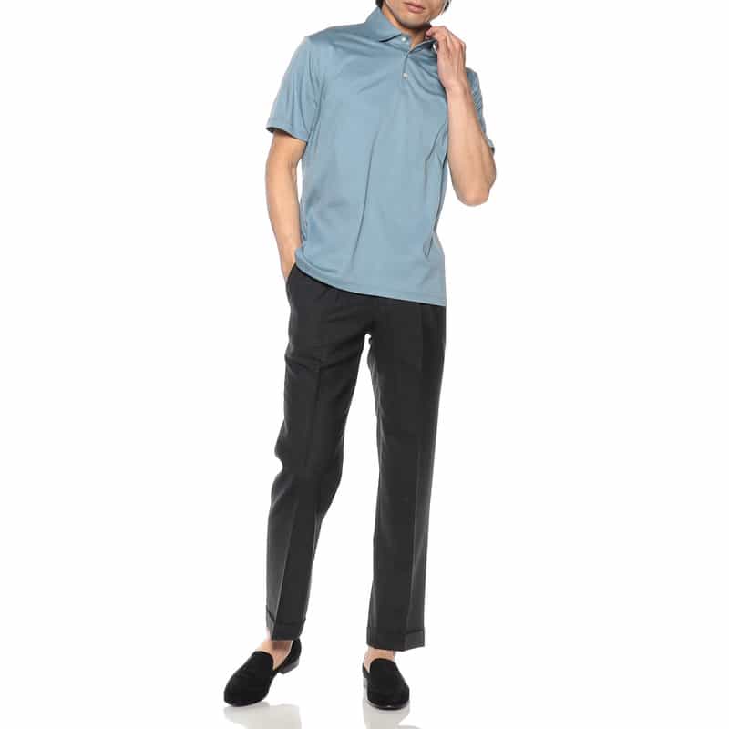 BARNEYS NEW YORK ポロシャツ （ALBINI社製オーガニックコットン使用） BLUE