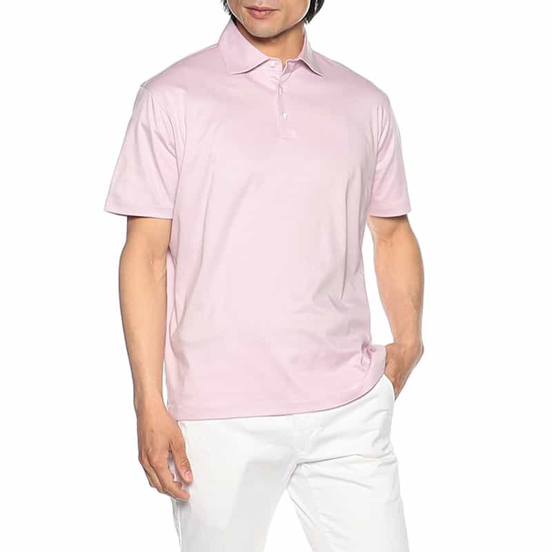 BARNEYS NEW YORK ポロシャツ （ALBINI社製オーガニックコットン使用） PINK