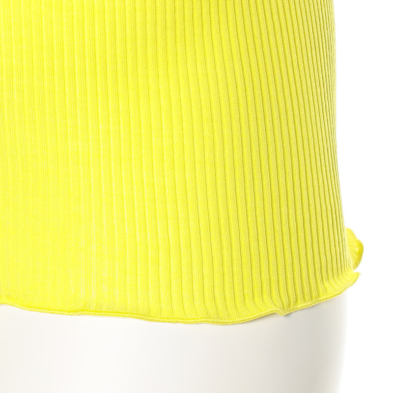 OSCALITO シルバートリムコットンリブタンクトップ YELLOW