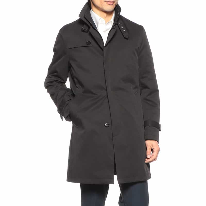 BARNEYS NEW YORK キルティングライナーシングルトレンチコート BLACK