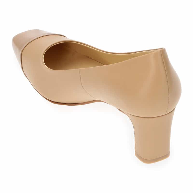 BARNEYS NEW YORK コンビネーションスクエアトゥパンプス BEIGE