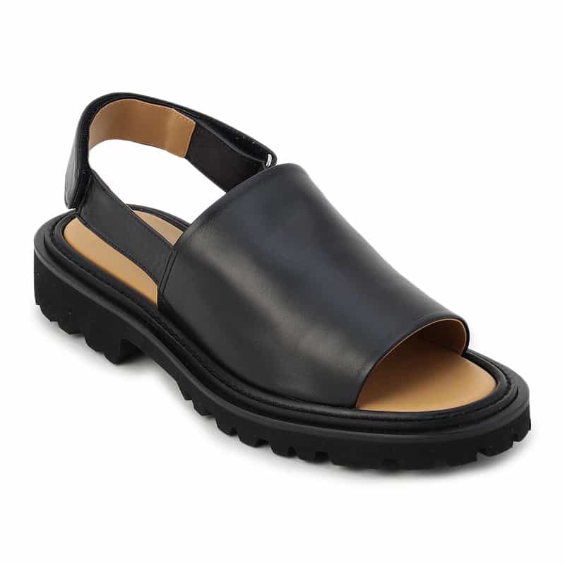 BARNEYS NEW YORK バックスリングサボサンダル BLACK