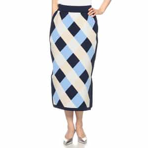 ウォッシャブル ダイヤ柄ニットスカート