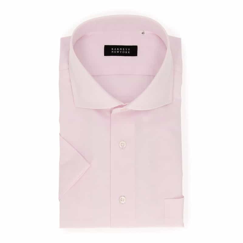 BARNEYS NEW YORK イージーケア半袖ドレスシャツ PINK