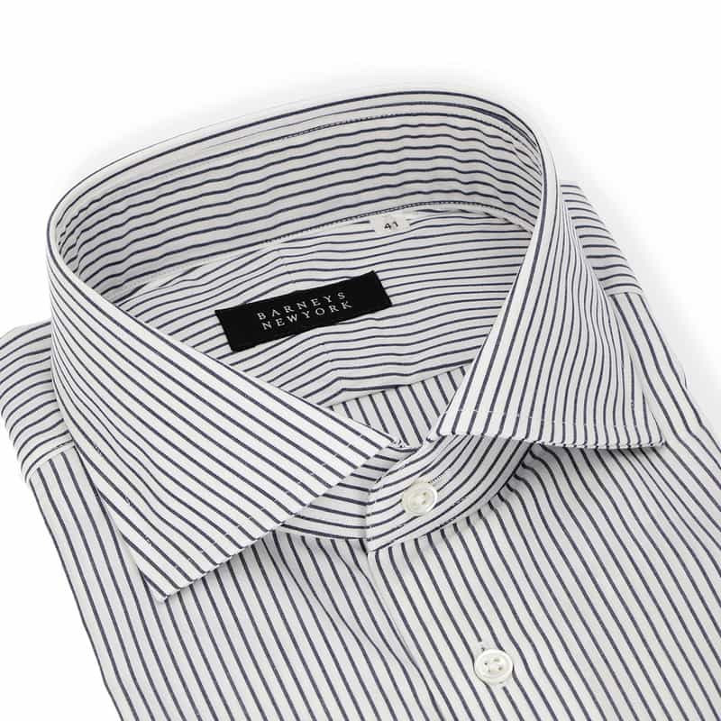 BARNEYS NEW YORK イージーケア半袖ドレスシャツ NAVY