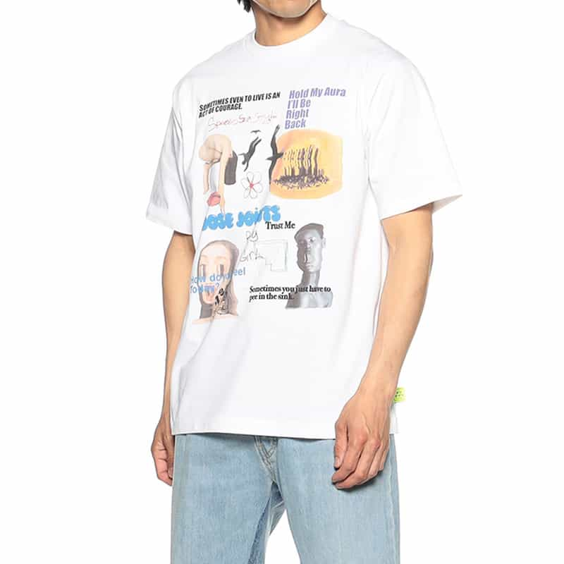 LOOSE JOINTS プリントTシャツ WHITE