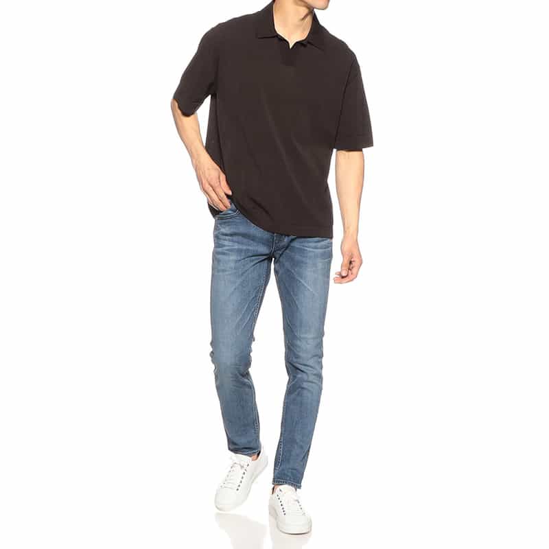 SIDE SLOPE バーニーズ　ニューヨーク限定ドライタッチポロシャツ BROWN