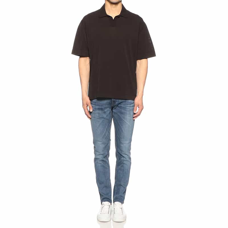 SIDE SLOPE バーニーズ　ニューヨーク限定ドライタッチポロシャツ BROWN