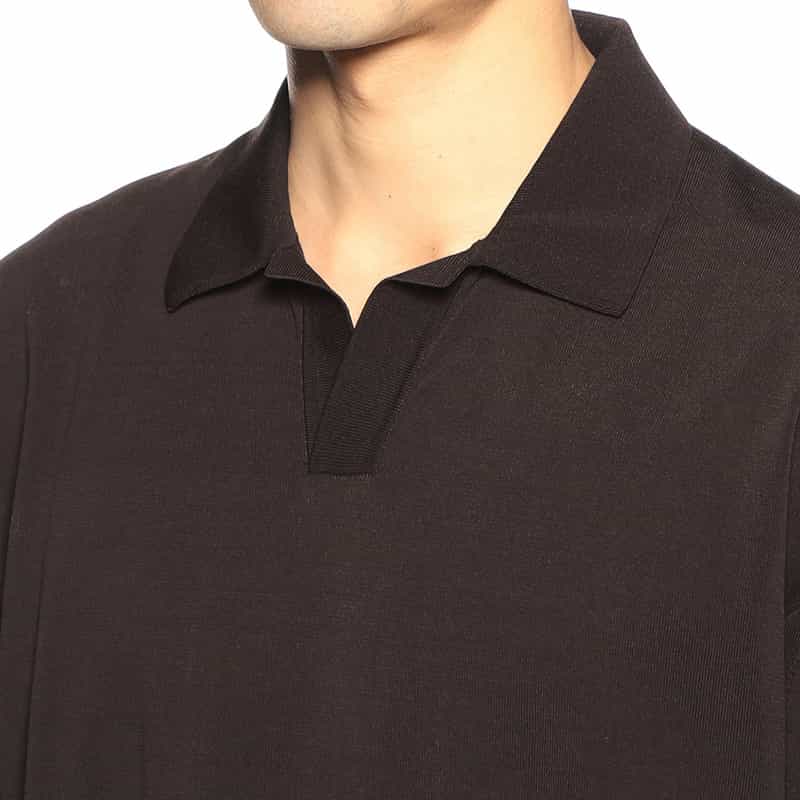 SIDE SLOPE バーニーズ　ニューヨーク限定ドライタッチポロシャツ BROWN