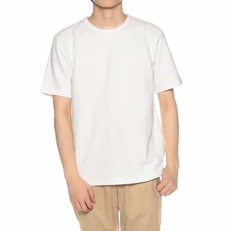 タック編みクルーネックTシャツ