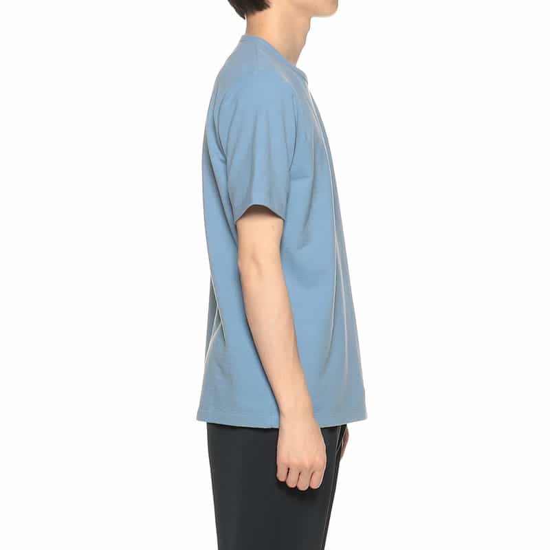 BARNEYS NEW YORK タック編みクルーネックTシャツ BLUE