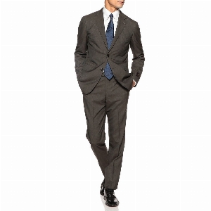 BARNEYS NEW YORK スーツ 38 秋冬 カーキ 深緑 ベルベット