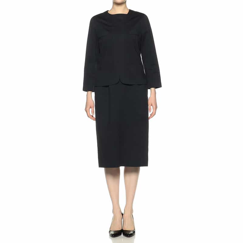 BARNEYS NEW YORK セットアップインコードロックノーカラージャケット NAVY