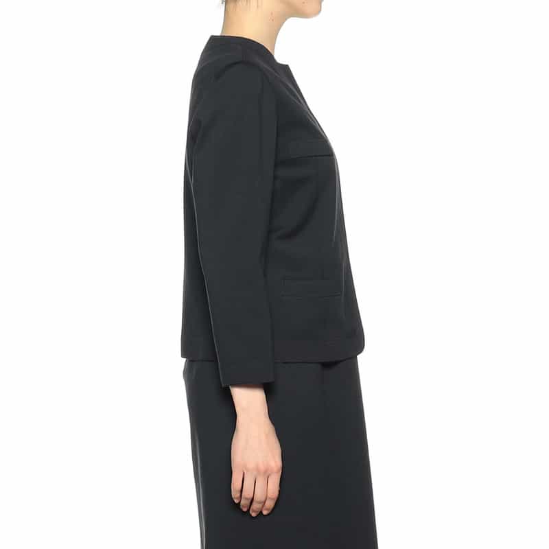 BARNEYS NEW YORK セットアップインコードロックノーカラージャケット NAVY