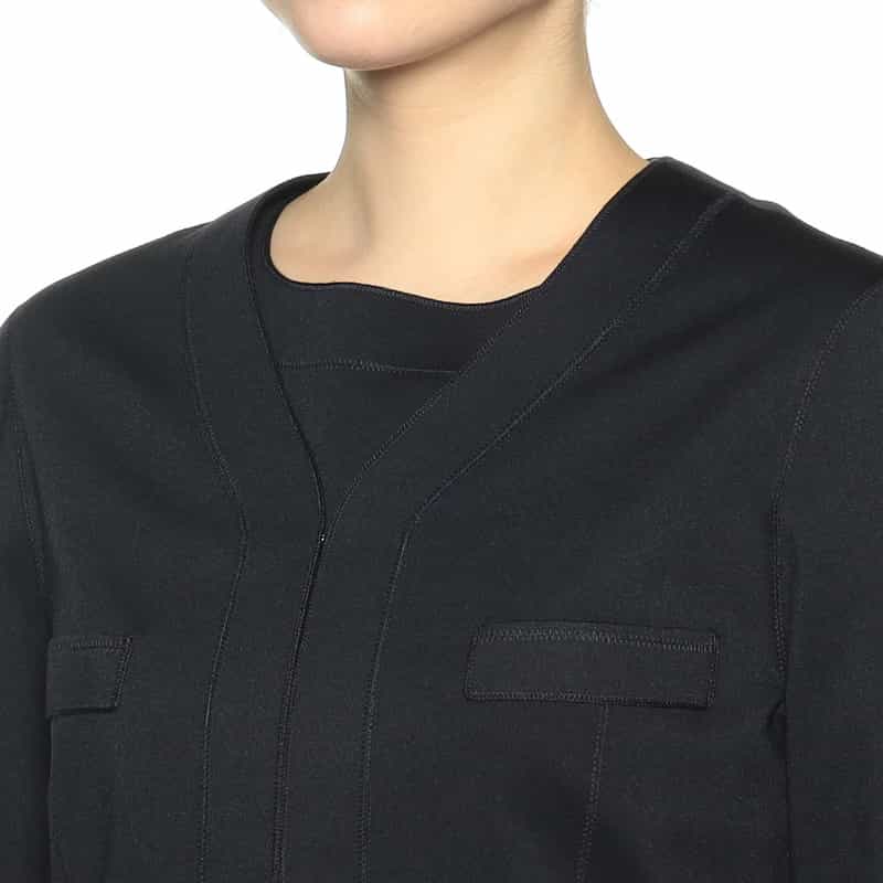 BARNEYS NEW YORK セットアップインコードロックノーカラージャケット NAVY