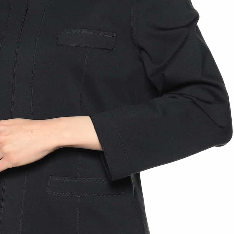 BARNEYS NEW YORK セットアップインコードロックノーカラージャケット NAVY