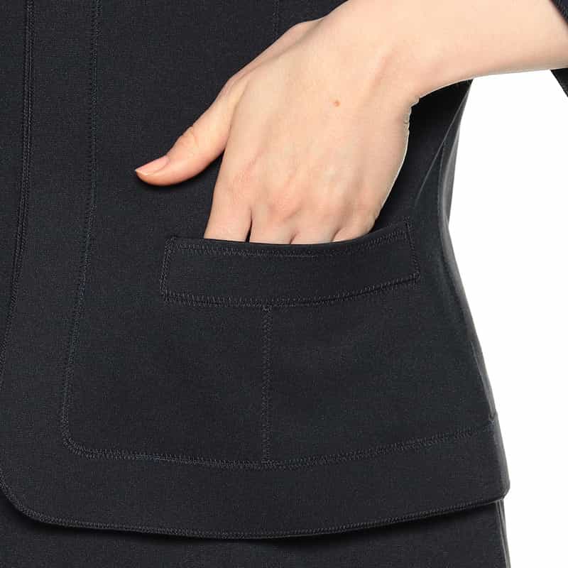 BARNEYS NEW YORK セットアップインコードロックノーカラージャケット NAVY