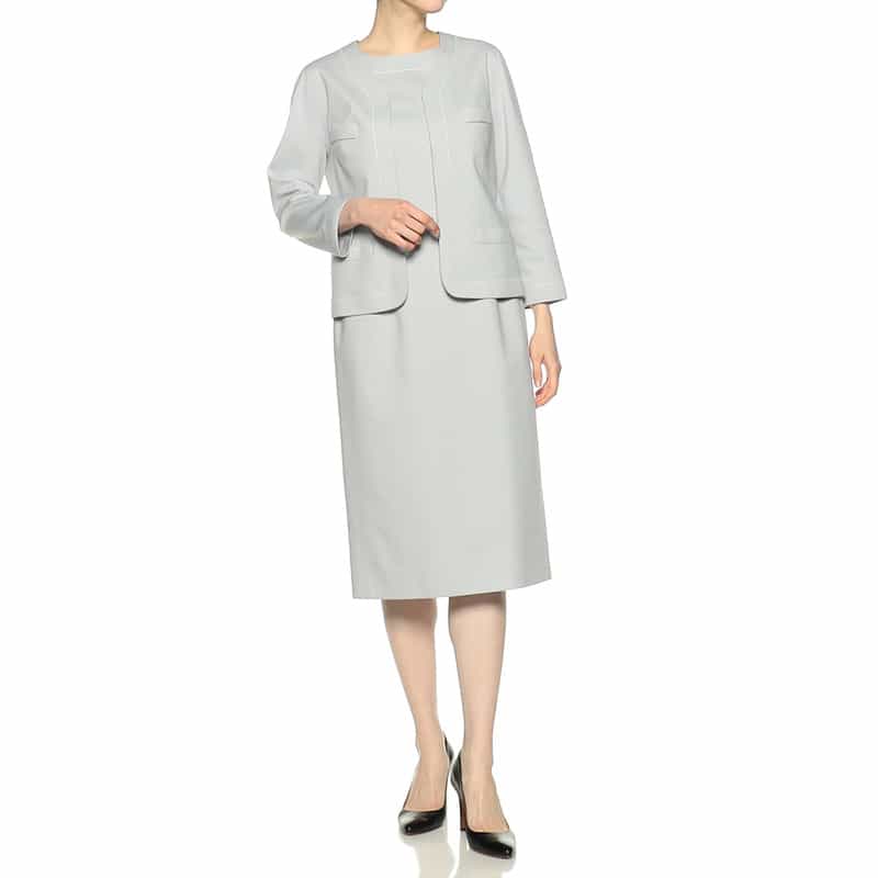 BARNEYS NEW YORK セットアップインコードロックノースリーブドレス LIGHT GRAY