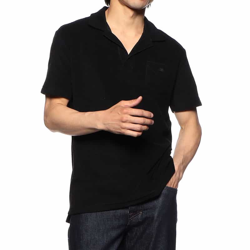 OAS パイルポロシャツ BLACK