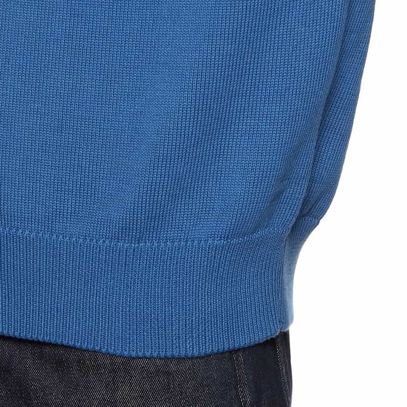 BARNEYS NEW YORK メッシュ切替ニットポロシャツ BLUE