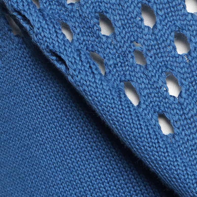 BARNEYS NEW YORK メッシュ切替ニットポロシャツ BLUE